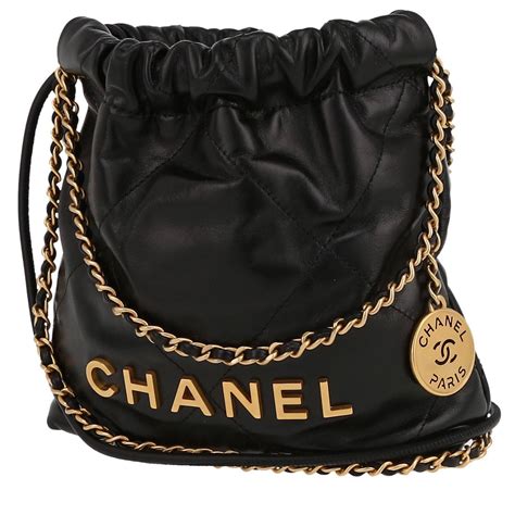 clip borsa dorata chanel|Borsa a tracolla Chanel 22 402651 .